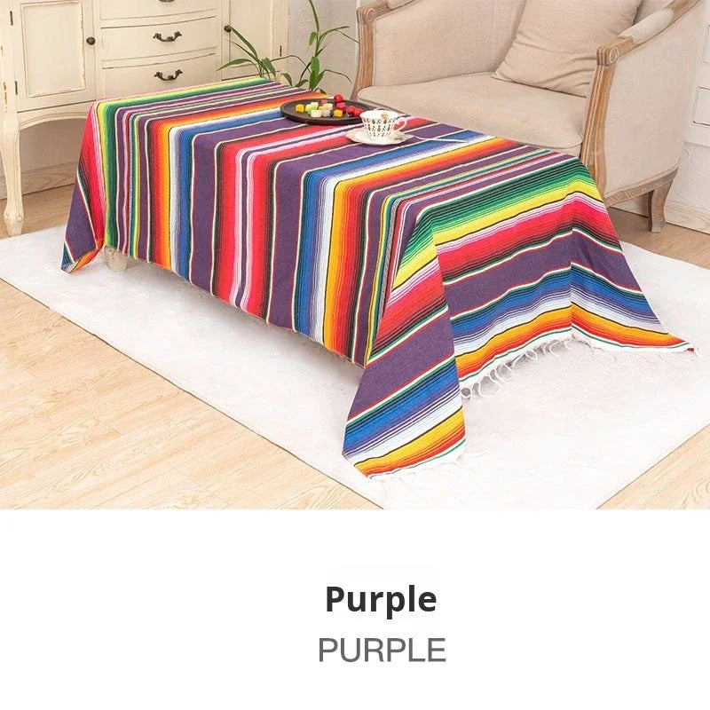 Bluejw In-Stock Cross-Border for Pinbo Modern Rectangle Mexican Party Tablecloth Table Runner Woven with Tassels Blanket - Image 4